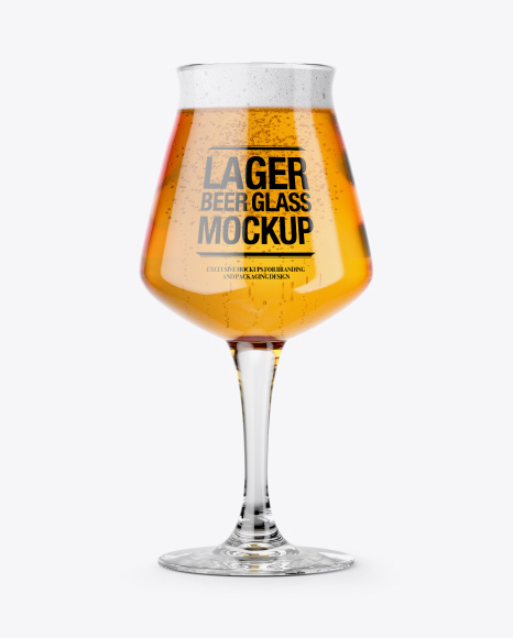 Teku Glass With Lager Beer Mockup