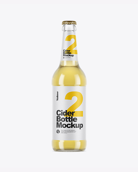 Clear Glass Cider Bottle Mockup