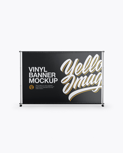 Glossy Vinyl Banner Mockup - Front View