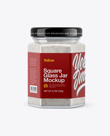 Glass Jar with Sauce Mockup - Front View