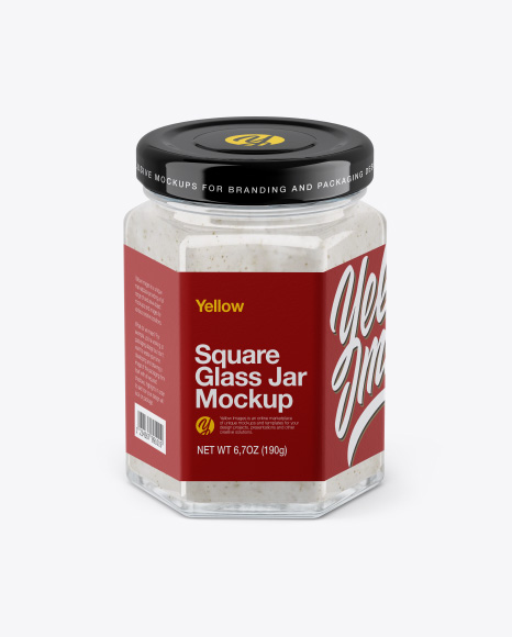 Glass Jar with Sauce Mockup - Half Side View
