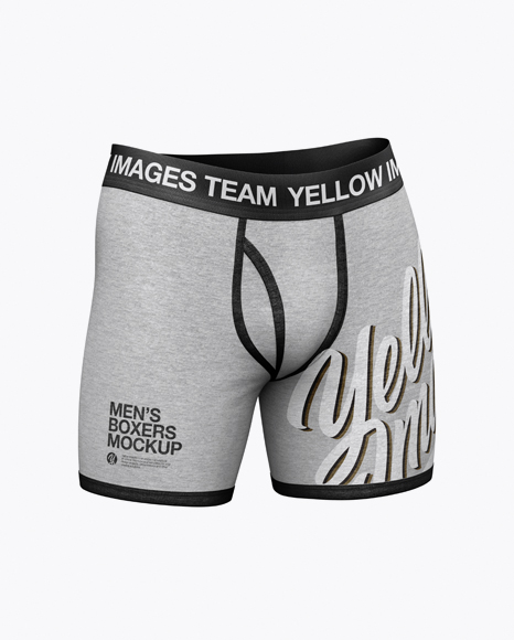 Melange Men's Boxer Briefs Mockup - Half Side View
