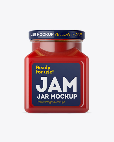Glass Berry Jam Jar Mockup