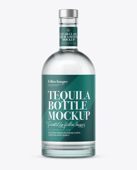 Silver Tequila Bottle Mockup