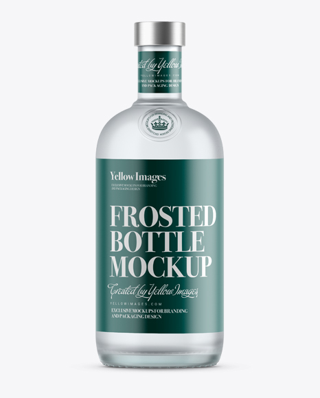 700ml Frosted Glass White Rum Bottle Mockup