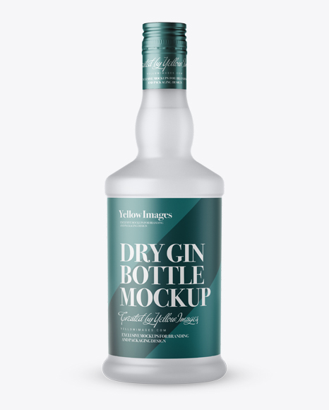 Frosted Glass Gin Bottle Mockup