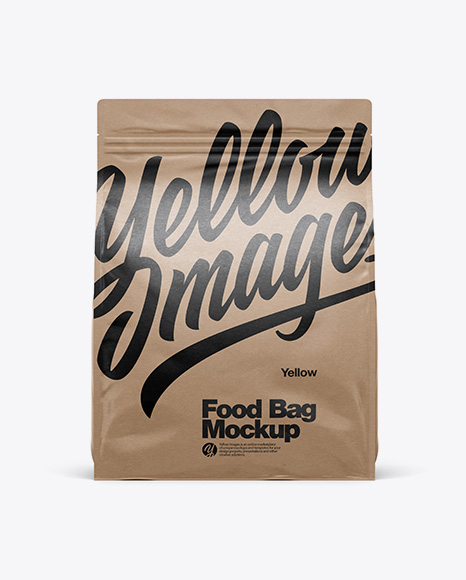 Kraft Paper Food Bag Mockup - Front View