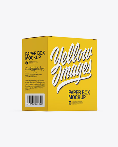 Paper Box Mockup - Half Side View