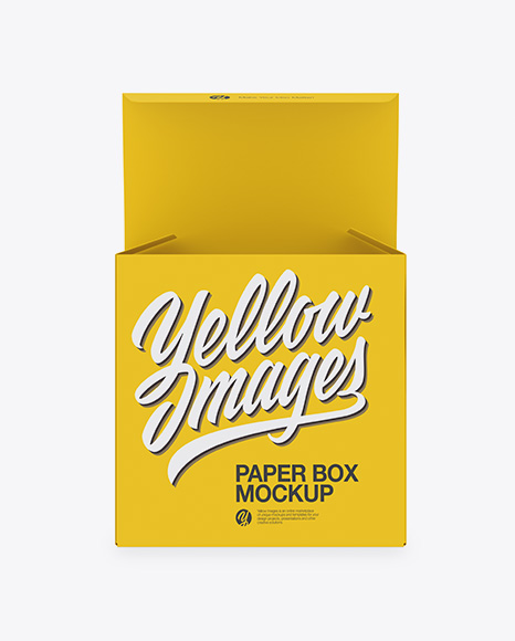 Opened Paper Box Mockup - Front View