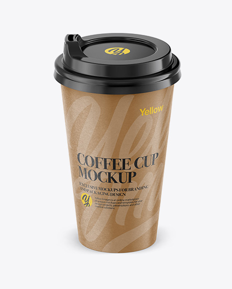 Paper Coffee Cup Mockup - Front View (High-Angle Shot)