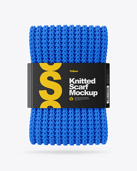 Knitted Scarf With Paper Label Mockup