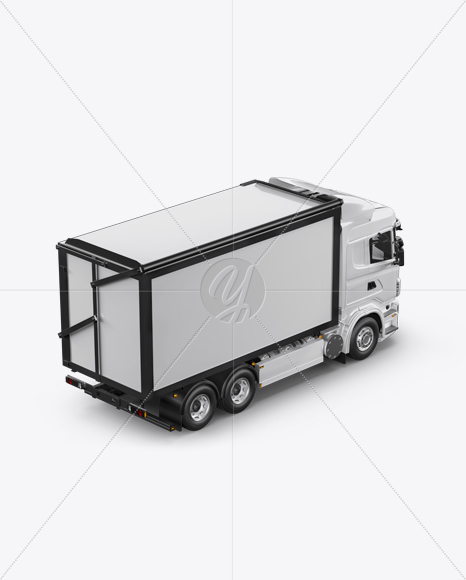 Truck Mockup - Back Half Side View (High-Angle Shot)