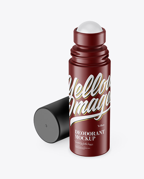 Matte Roll-On Deodorant Mockup - Front View (High-Angle Shot)