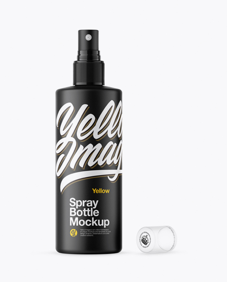 Opened Matte Spray Bottle With Transparent Сap Mockup