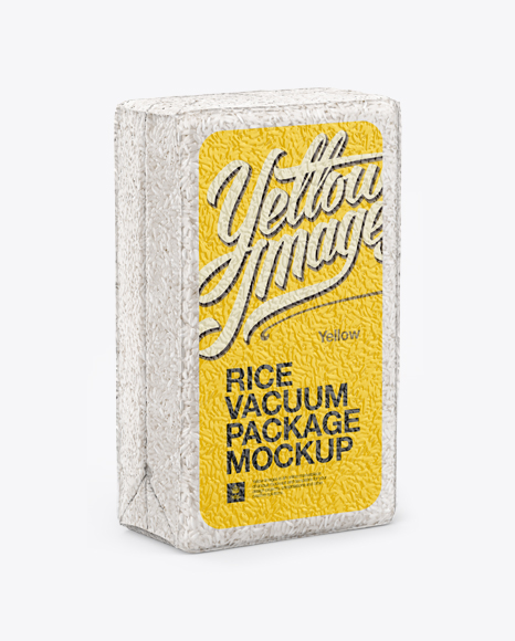 Rice Vacuum Package Mockup - Halfside View