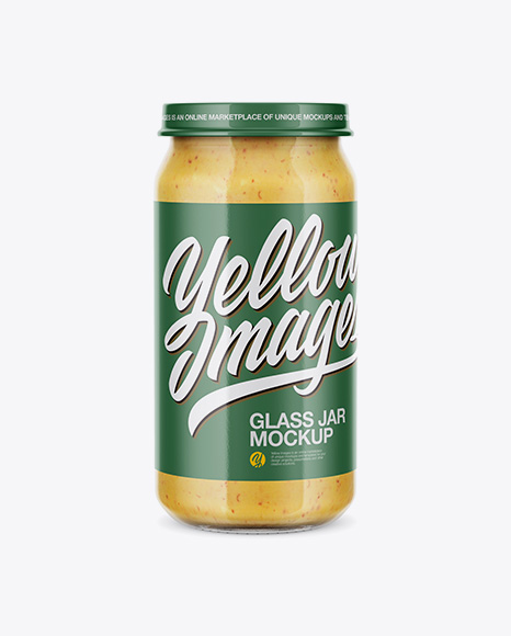 Glass Jar With Mustard Sauce Mockup