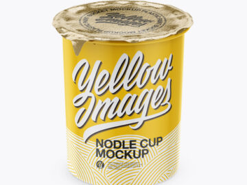 Noodle Cup With Foil Lid Mockup (High-Angle Shot)