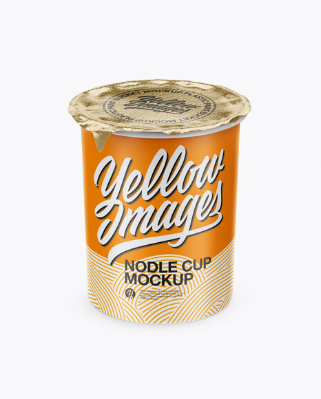 Matte Noodle Cup With Foil Lid Mockup (High-Angle Shot)