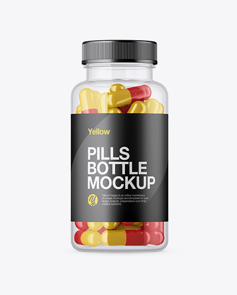 Clear Plastic Bottle With Pills Mockup