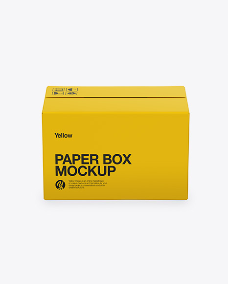 Paper Box Mockup - Front View (High-Angle Shot)