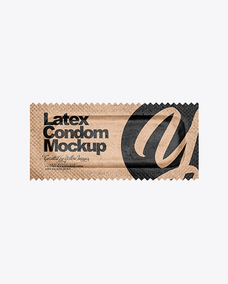 Kraft Paper Condom Packaging Mockup