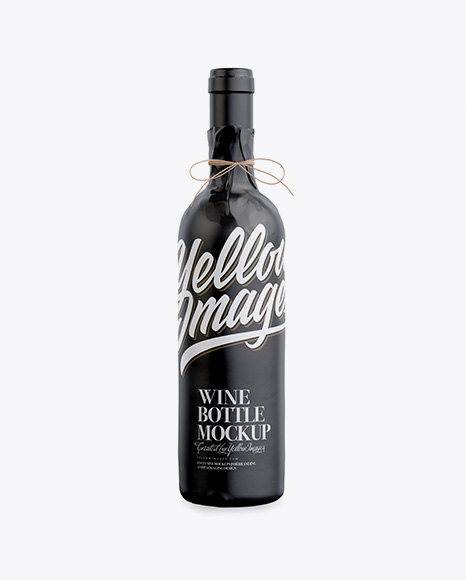Wine Bottle in Glossy Paper Wrap Mockup