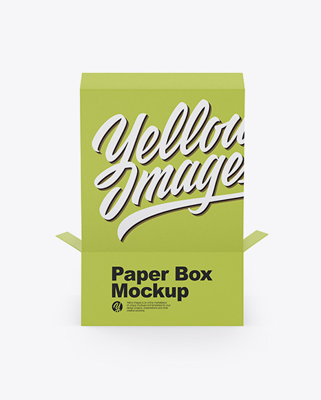 Opened Paper Box Mockup - Back View (High-Angle Shot)