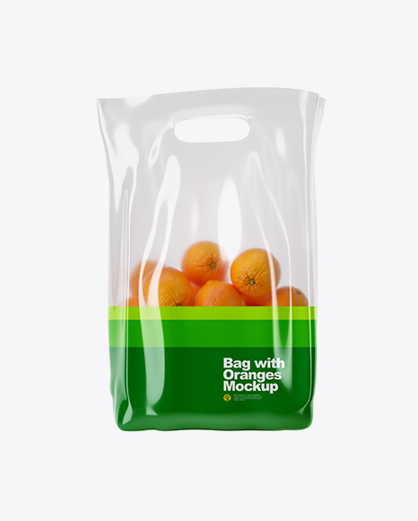 Glossy Bag with Oranges Mockup
