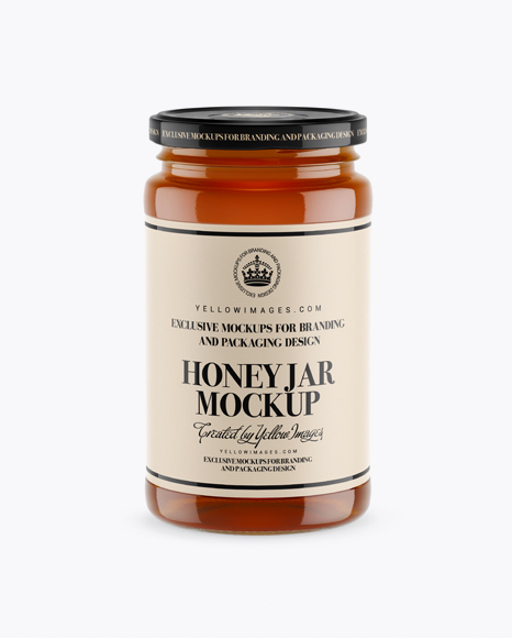 Honey Jar Mockup - Front View (High-Angle Shot)