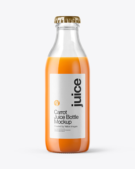 180ml Carrot Juice Bottle Mockup