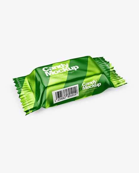 Metallic Candy Package Mockup - Half Side View