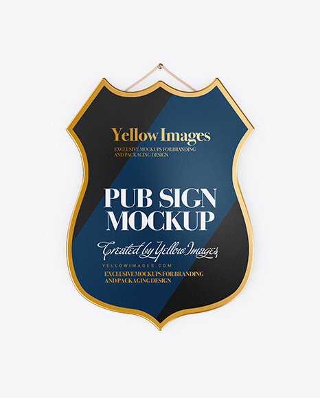 Textured Pub Sign Mockup - Front View