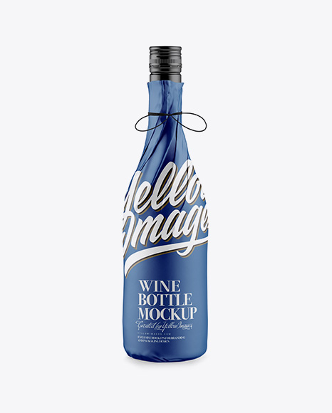 Wine Bottle in Matte Paper Wrap Mockup