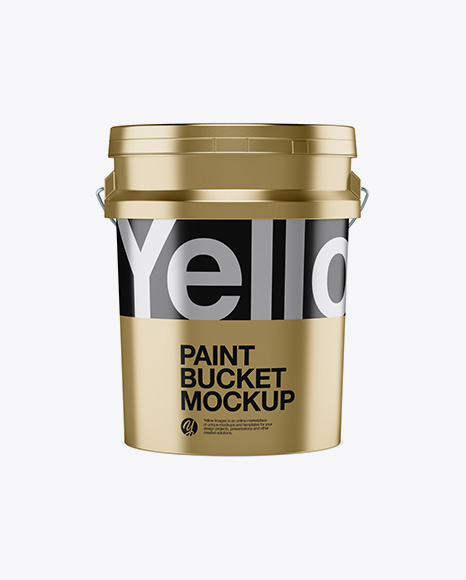 5L Metallic Paint Bucket Mockup - Front View