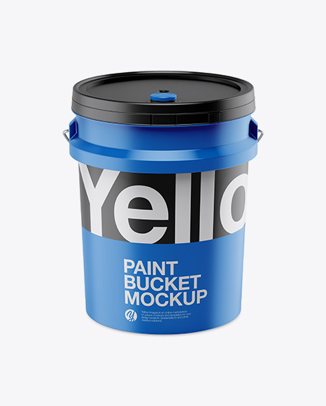 5L Matte Paint Bucket Mockup - Front View (High-Angle Shot)