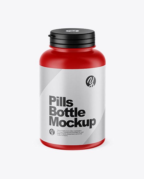 Matte Pills Bottle Mockup (High-Angle Shot)