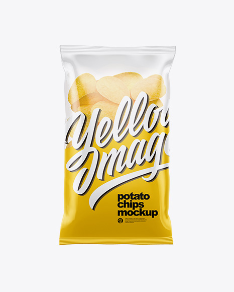 Clear Plastic Bag With Potato Chips Mockup