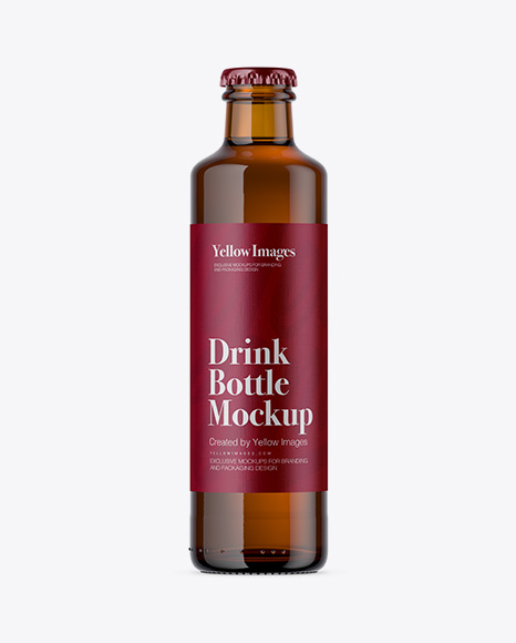 250ml Amber Glass Bottle w/ Beer Mockup