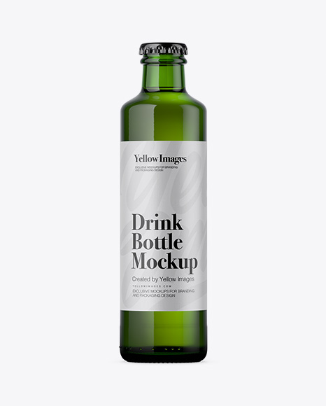 250ml Green Glass Bottle w/ Beer Mockup