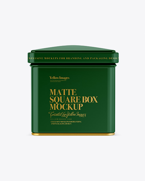 Matte Square Tin Box Mockup