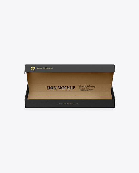 Opened Paper Box Mockup - Front View (High-Angle Shot)