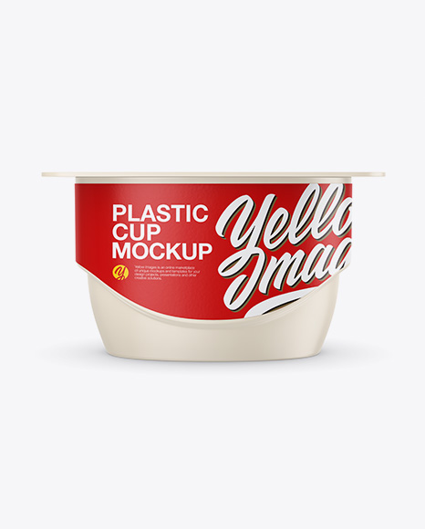 Matte Yogurt Cup Mockup - Front View