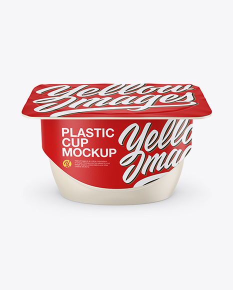 Matte Yogurt Cup Mockup - Front View (High-Angle Shot)