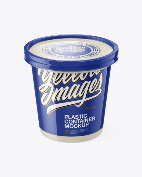 Glossy Sour Cream Cup Mockup - Front View (High-Angle Shot)