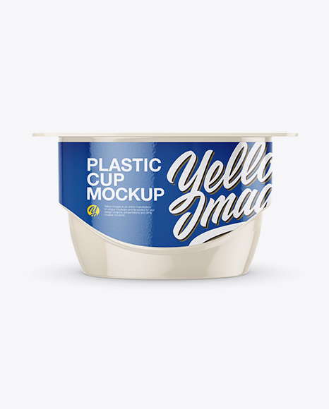 Glossy Yogurt Cup Mockup - Front View