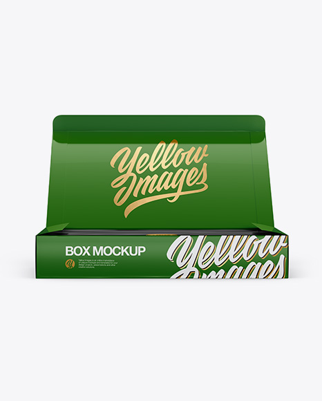 Opened Glossy Box Mockup - Front View