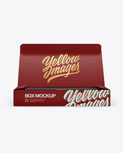Opened Texture Box Mockup - Front View