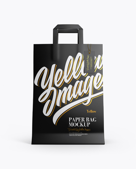 Paper Bag w/ Label Mockup - Front View