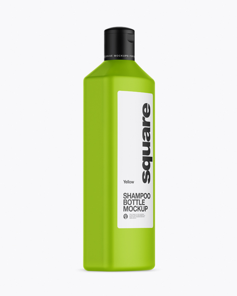 Matte Square Shampoo Bottle Mockup - Half Side View