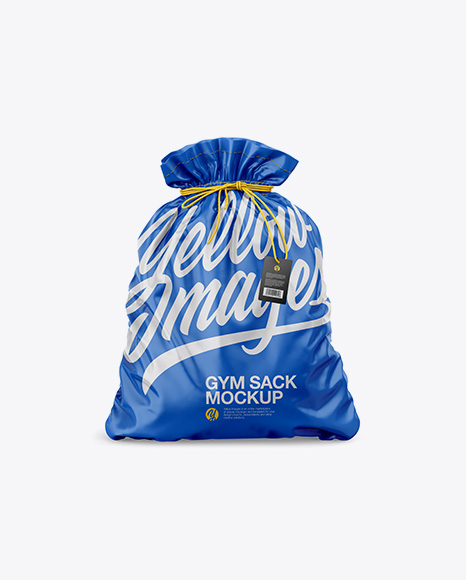 Glossy Gym Sack w/ Label Mockup - Front View